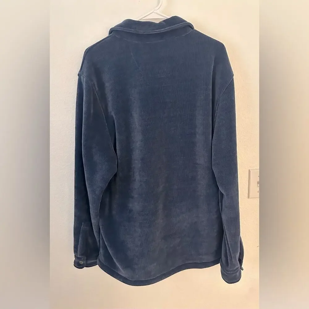 Copper & Oak Co Long Sleeve Snap Down Corduroy Navy Button Down Men’s Jacket